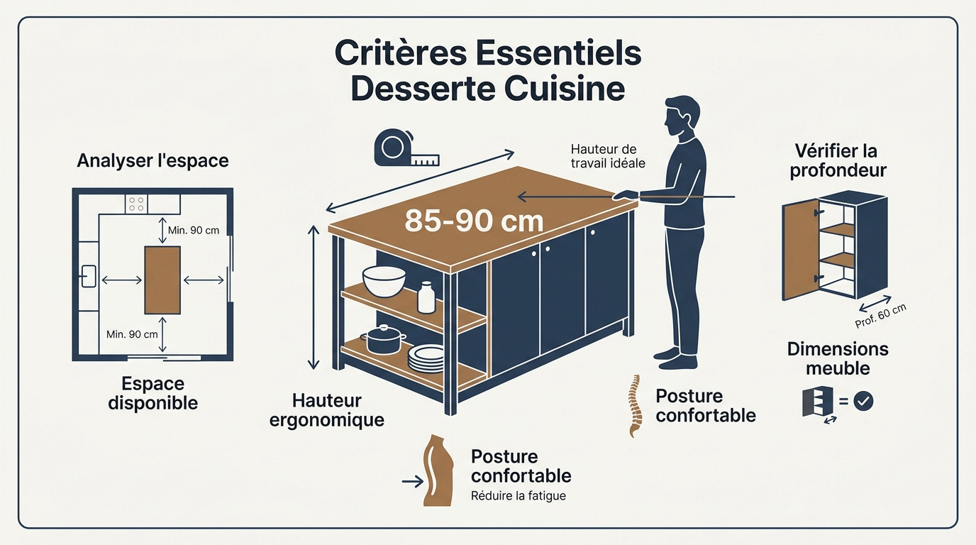 Desserte de cuisine en bois et métal avec roulettes et rangements optimisés